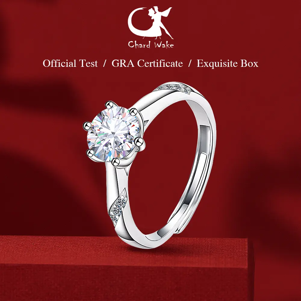 【003Harga telah dibanting, segera di CO】Chard Wake Original Cincin Ring Mewah Fashion Couple Couple Pasangan Cowo Pria Wanita Adjustable Berkualitas Sertifikat GRA Kotak Indah CWR004