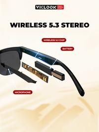 Gambar VICLOOK Smart Glasses Wireless Bluetooth V5.4 Sunglasses Sport IPX4 Wateroof Outdoor Kacamata Anti-Blue - GL6-HTM dari VICLOOK ID Kota Administrasi Jakarta Utara 4 Tokopedia
