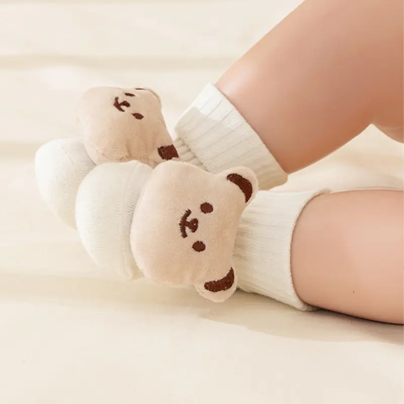 Vớ Trẻ Em Bé Prewalker, Thiết Kế Hoạt Hình Dễ Thương, Chống Trượt, Ống Giữa, Làm Bằng Bông, Thích Hợp Cho Trẻ Em, Vớ Đi Trong Nhà 3