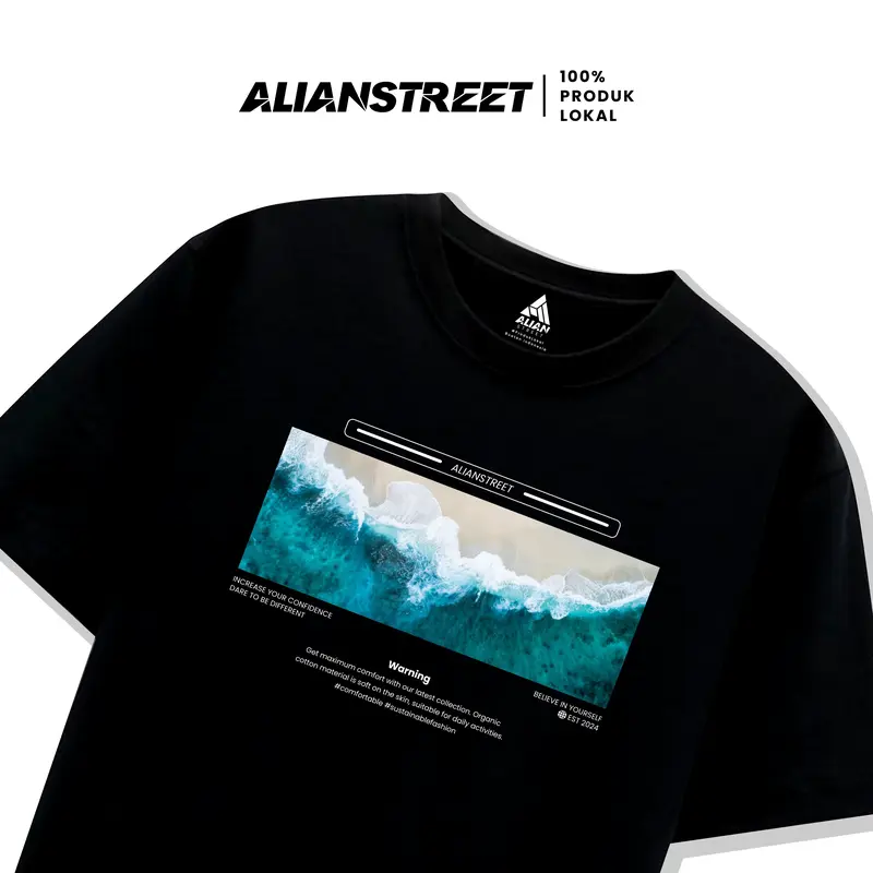 Alianstreet Ocean Baju Kaos Pria Wanita Tshirt Lengan Pendek Unisex 3