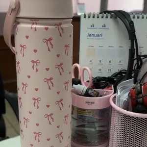 [Celyhome] POWCAN Botol Minum 760ml Stainless Steel dengan Sedotan Pola Kotak-kotak Anti Selip Dapat Digunakan Kembali Tutup Tritan Tahan Bocor Dinding Ganda Insulasi Vakum untuk 24 Jam Retensi Dingin Cuci Mesin Serbaguna untuk Olahraga dan Perjalanan