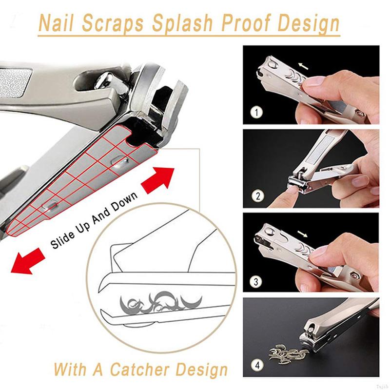 Product Introduction of KIPRUN Nail Clipper, 3Pcs Nail Trimmer, Large Sharp Stainless Steel Anti Splash Sharp Fingernail Cutter edgy 33