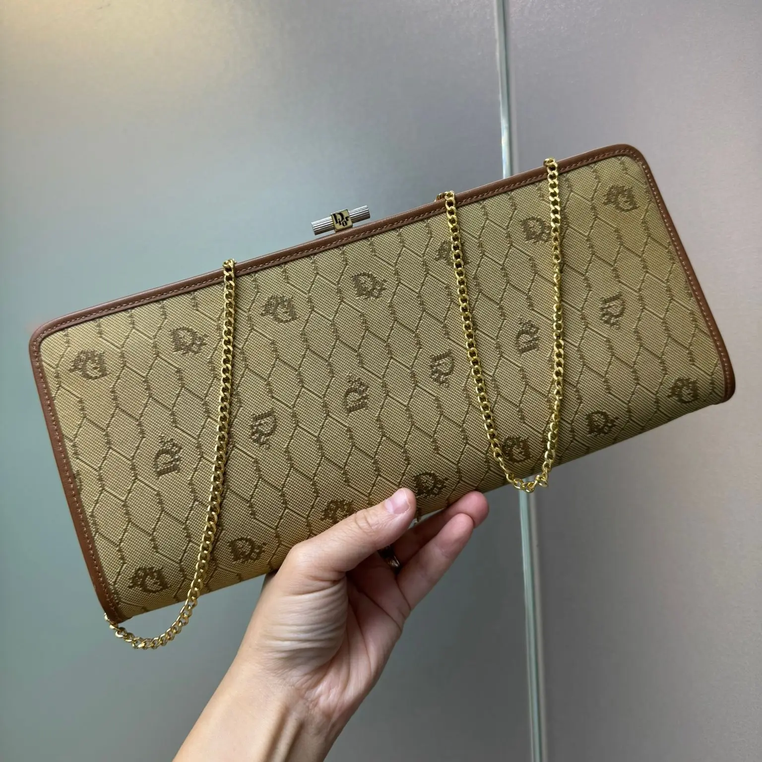 Preloved Vintage Dior Sling Clutch Lock