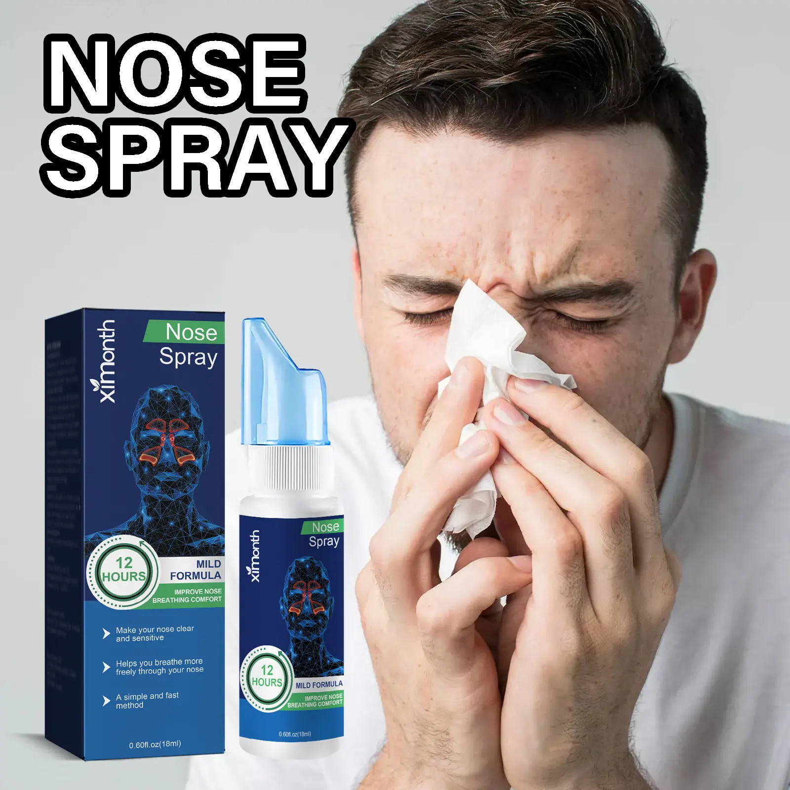 Nasal Spray To Relieve Nasal Discomfort Nasal Congestion Runny Nose Nasal Cleaning And Nasal Clearance