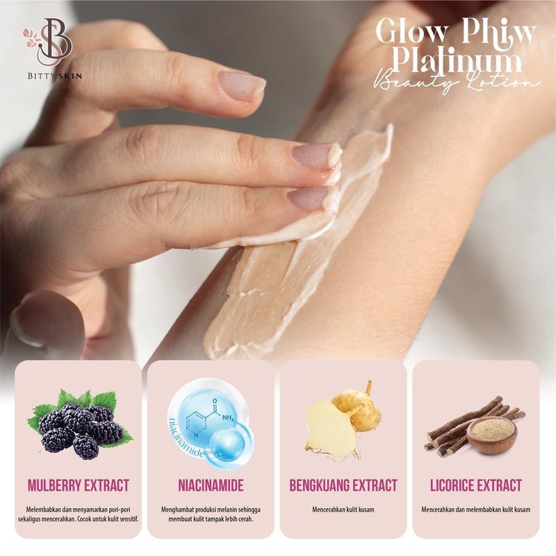 HB PLATINUM GLOW PHIW BPOM  Memutihkan Lotion Mencerahkan 1