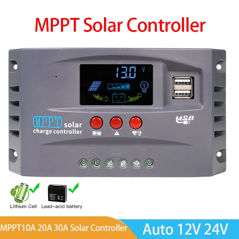 Solar Charge Controller MPPT 2 USB Automatic Identify 12V/24V - HXC3