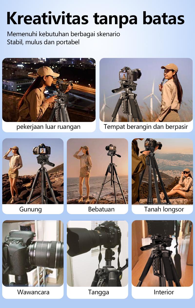 【K】【Beli 1 Gratis 4 】【24H shipping】【COD】INBEX IB2R Tripod Kamera DSLR Photography Tripot 170CM dengan Tas Portable+Phone holder+Bluetooth Remote