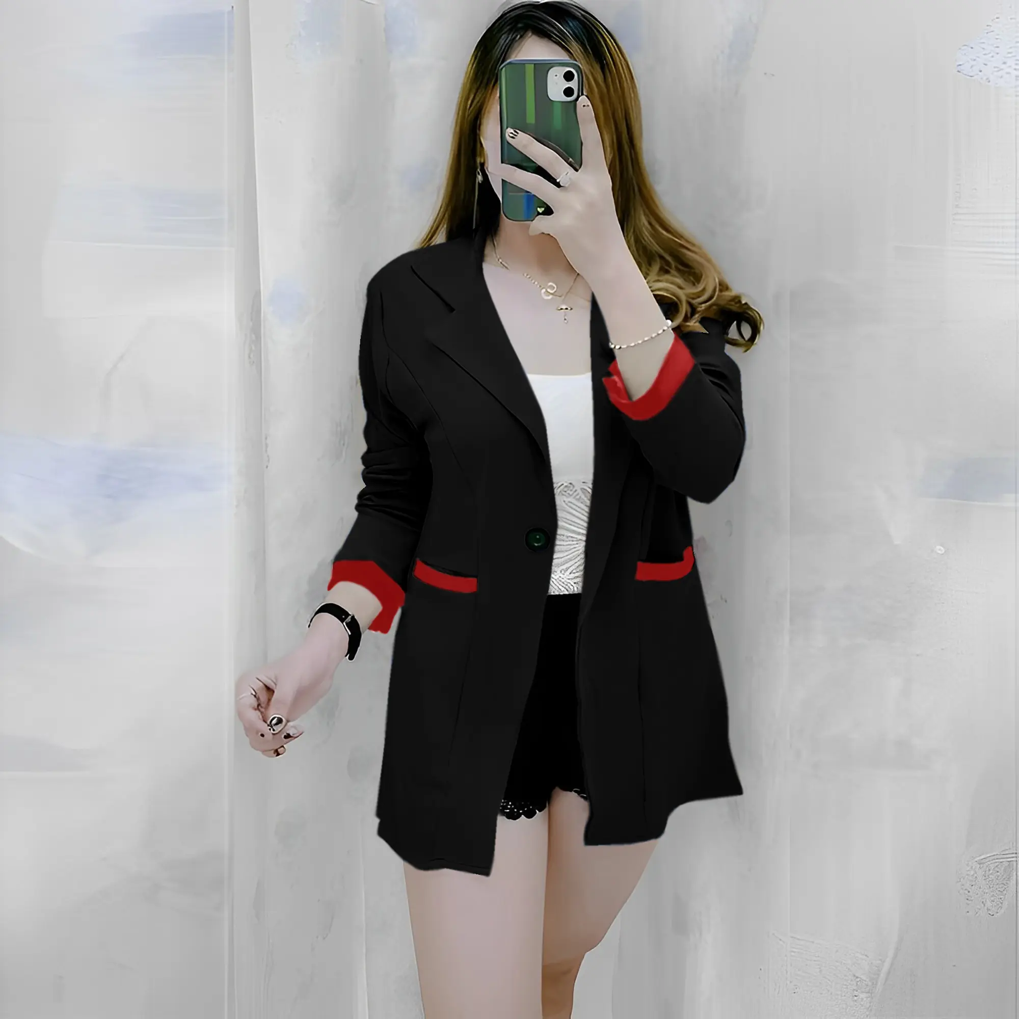 FF Blazer Donna Ld 104 cm P 66 cm B 188 gr Mosscrepe Viscose #4121