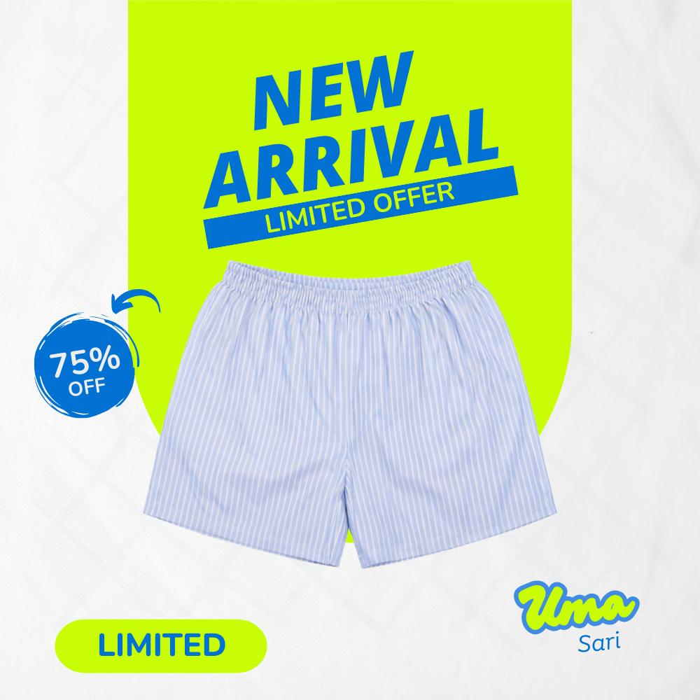 [6PCS 100K] Celana Pendek Salur Unisex Pria Wanita Bahan Adem Santai Daily Outfit