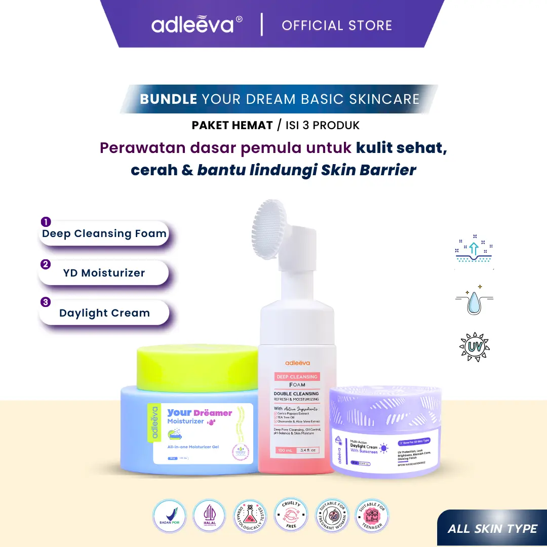 ADLEEVA - BUNDLE Basic Skincare Kit (Isi 3 produk)