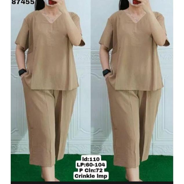 Product Introduction of Setelan Andin Crinkle Terbaru Jumbo Wanita Airflow - Baju Celana Airflow 26