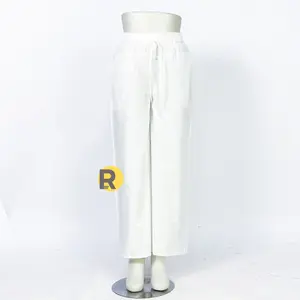 CELANA PUTIH WANITA PINGGANG FULL KARET - KULOT JEANS PUTIH DENIM Panjang