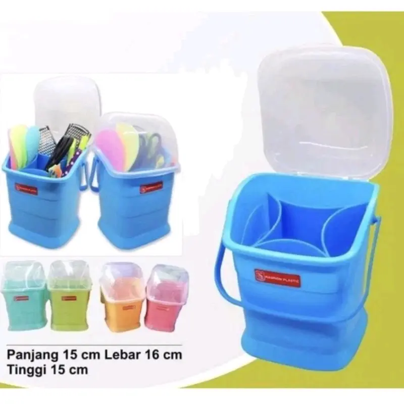 Tempat Sendok dan Garpu Maspion dengan Tutup Plastik Transparan 0