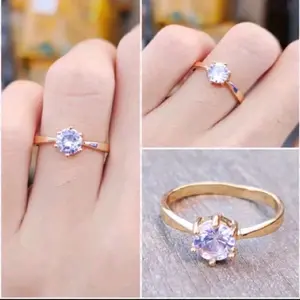 Cincin Permata Gold ELEGAN Titanium Cantik Ala Korean Style Anti Karat Anti Luntur Awet Tahan Lama untuk Tampilan Elegan dan Mewah