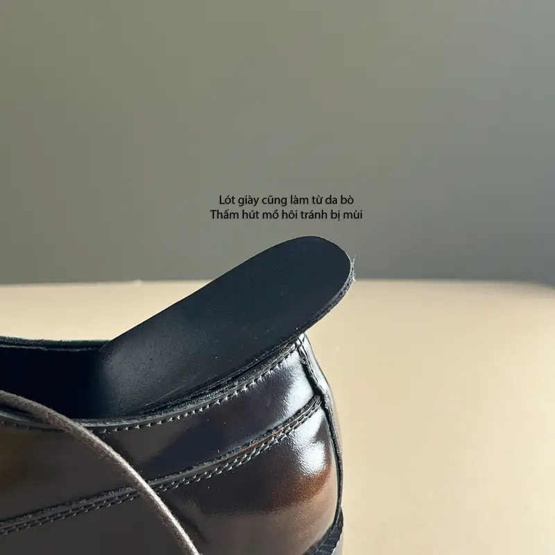 Giày Oxford Captoe Nam Màu Nâu Patina, Brogue Oxford Brown Hiệu Dustino cổ điển 4