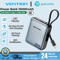 Gambar [Tersertifikasi CCC] Vention Powerbank Mini 10000mAh PD Fast Charging 35W LED Built in Cable Type C - CCC 10.000mAh GRAY dari GADVENTIA Kota Administrasi Jakarta Barat 1 Tokopedia