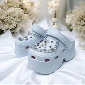 Sandal Baim Fuji Anak Perempuan Terbaru 2026 Wedges Premium Ringan Elegan dan Empuk dengan Hiasan Bunga dan Rantai