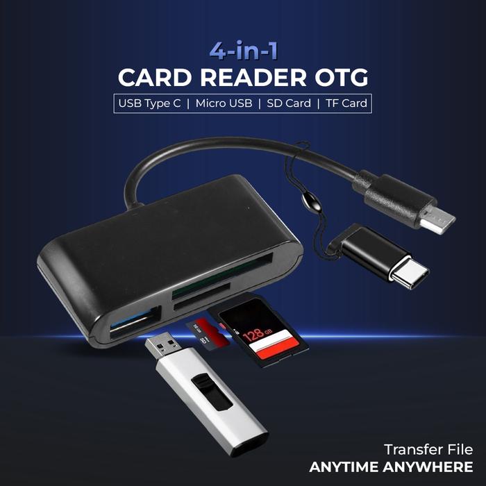 Readed R Jual CARD READER OTG 4in1 Micro USB Type C SD Card MicroSD USB 3.0 FAST ...