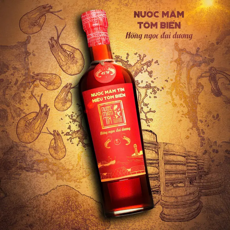 Combo 2 Chai Nước Mắm Tôm Biển độ đạm 45N tự nhiên - Nước Mắm Tĩn 500ml/chai Hồng Ngọc Đại Dương nguyên chất truyền thống sạch - TET 3