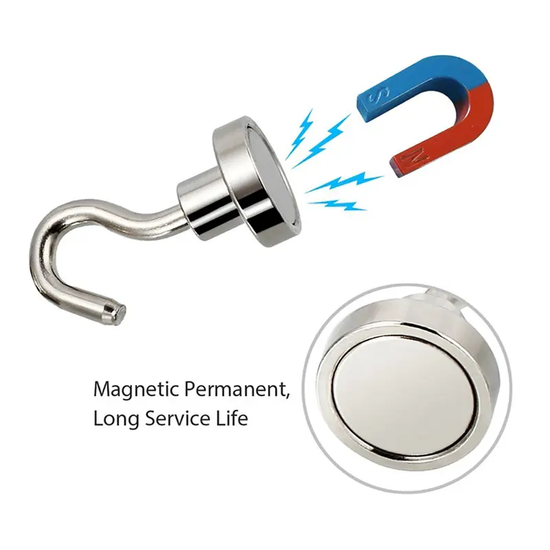 Pao - Móc Từ Ferrite D16 16Mm, 10 Cái, N52, Neodymium, Giữ 55Kg, Nam Châm Mạnh 7
