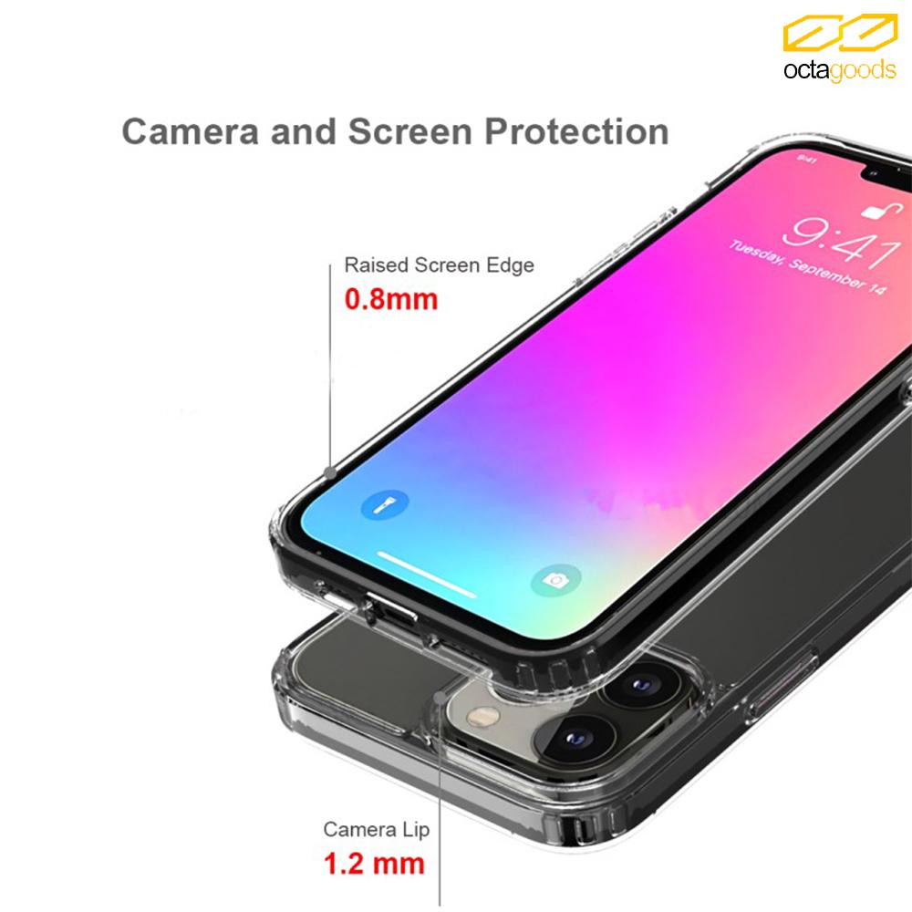 Case iPhone 13 Pro Max Mini OctaGoods Dual Clear X Anti Crack Casing