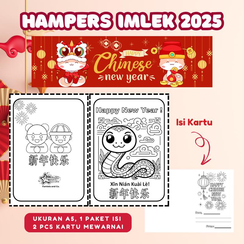 SOVENIR IMLEK ANAK | KARTU NATAL MEWARNAI (ISI 2) + SPIDOL WARNA | HAMPERS IMLEK 2025 4