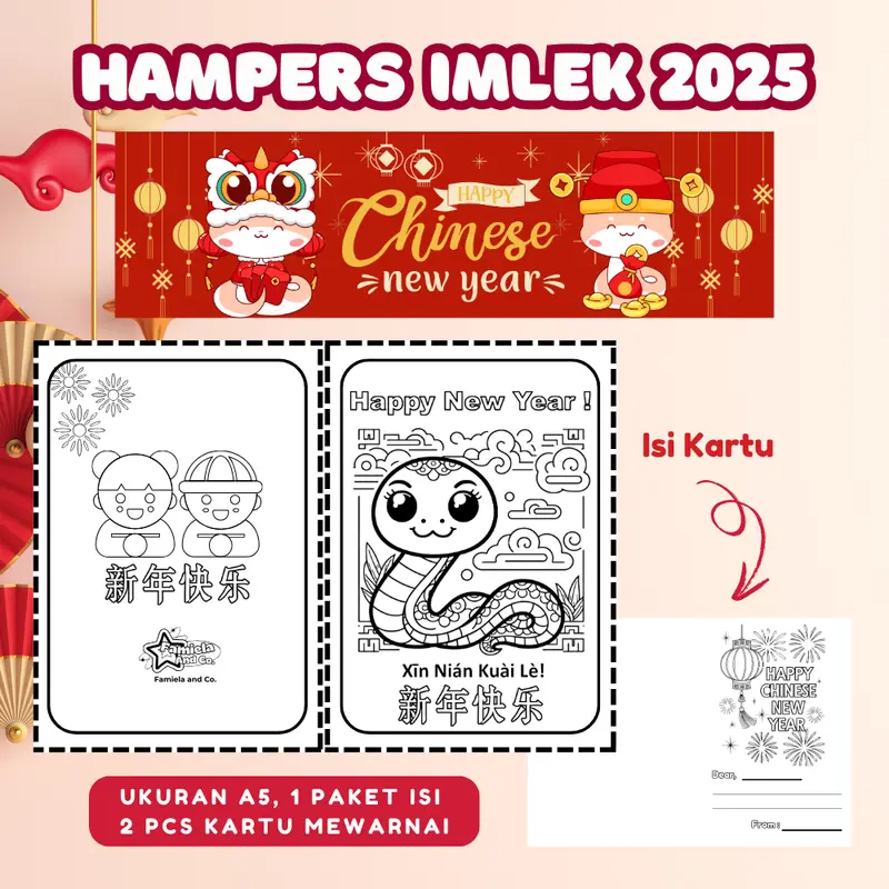 SOVENIR IMLEK ANAK | KARTU NATAL MEWARNAI (ISI 2) + SPIDOL WARNA | HAMPERS IMLEK 2025 4