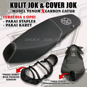 Kulit Jok Motor Cover Jok Motor Logo VENOM X CARBON CATUR 3D Bahan Tebal Motor Beat,Vario,Nmax,Scoopy,Pcx,Lexi,Suprax,Jupiter,MxKing