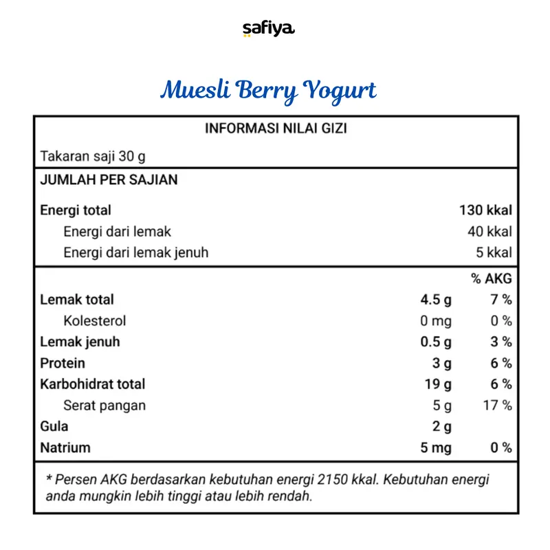 Muesli Berry Yoghurt Sereal 1 Kg Safiya | Sereal dan Oatmeal Berry Yoghurt 5