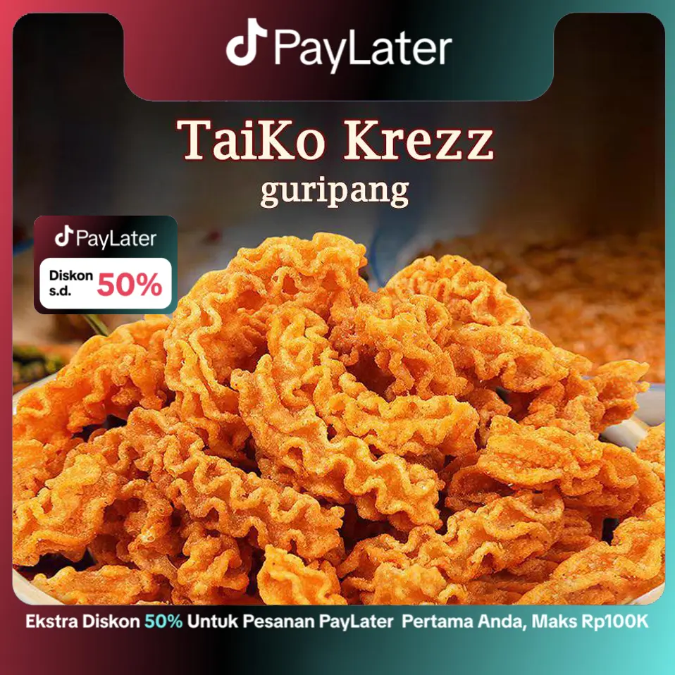 COD Taiko Krezz 500g/1000g, camilan/makanan kembung/ puffed, citarasa baik, renyah dan lezat, makanan puffed daribahan baku berkualitas, renyah dan tidakterlupakan