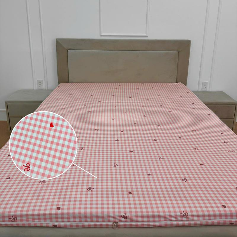 Áo Bọc Nệm 2 Mặt Có Khoá Kéo Vải Thun Silk Lạnh Cao Cấp In 3D