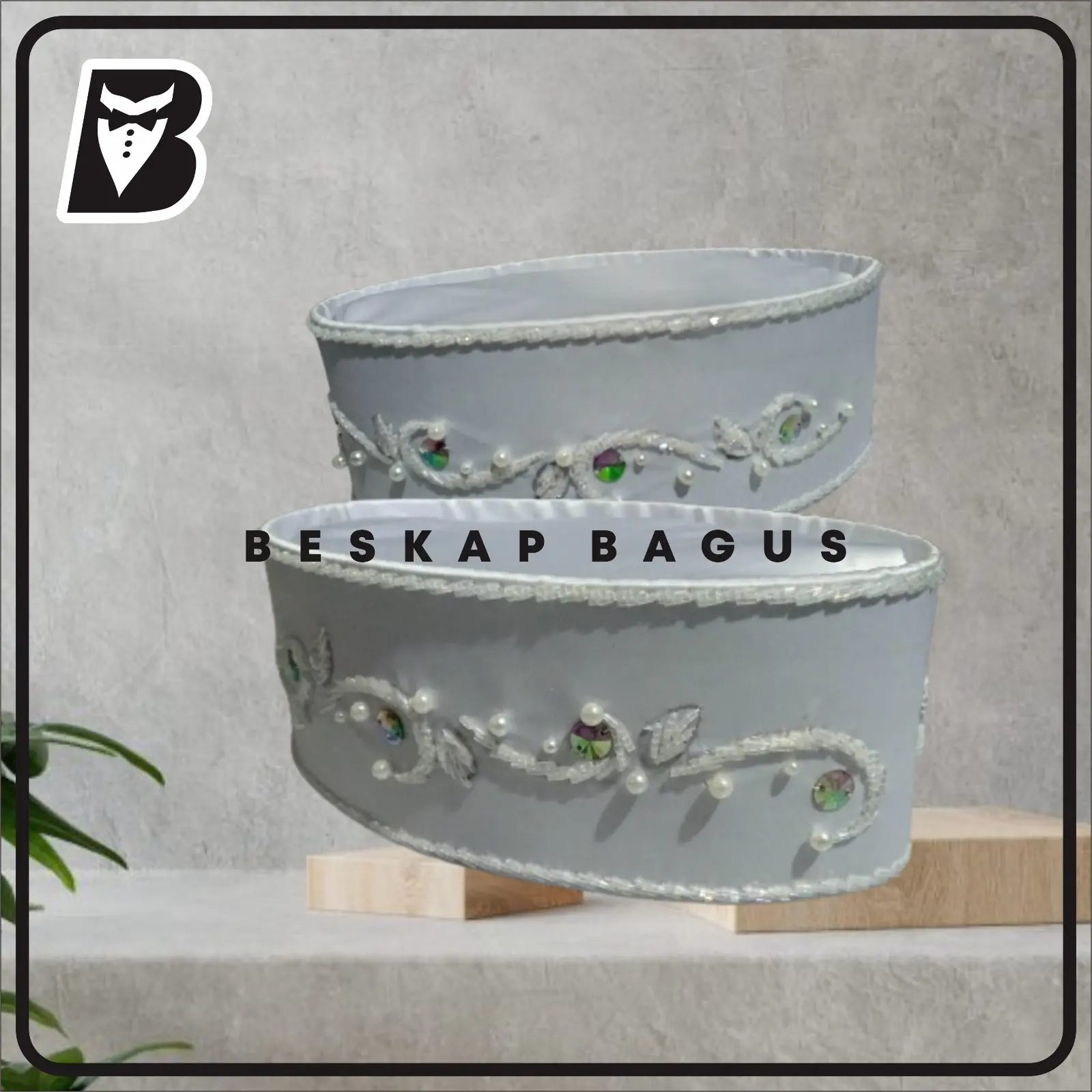 Peci Pengantin Pria Daun Elegan [ harga turun selama persediaan masih banyak ]