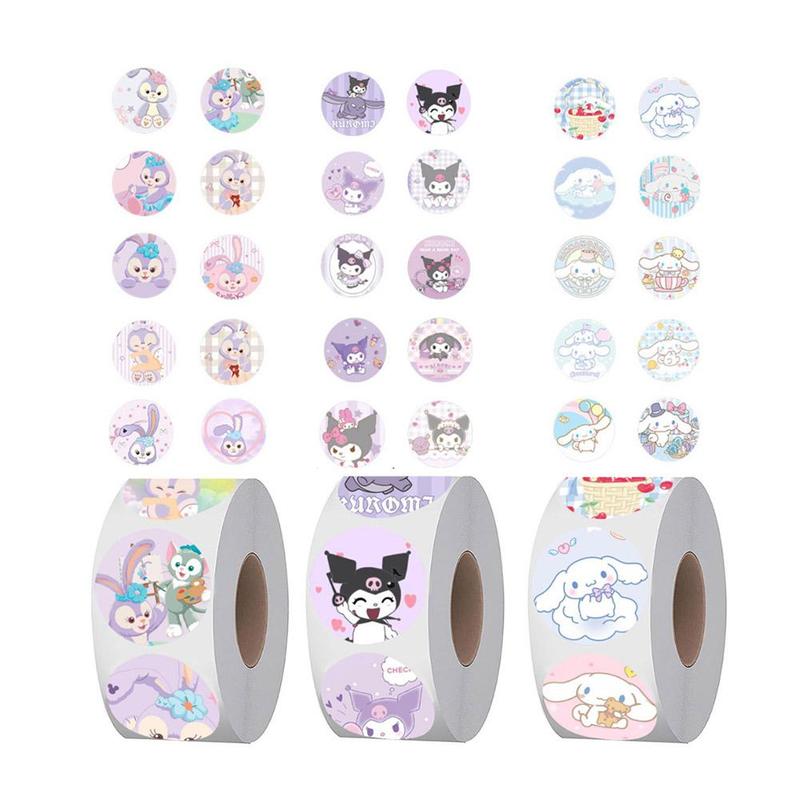 Cuộn Nhãn Dán Hoạt Hình Kuromii, 500 Cái / cuộn, 6 Chioces Cho Bạn, 6.5 * 3 Cm, Giấy, Chất Liệu Sổ Tay 0