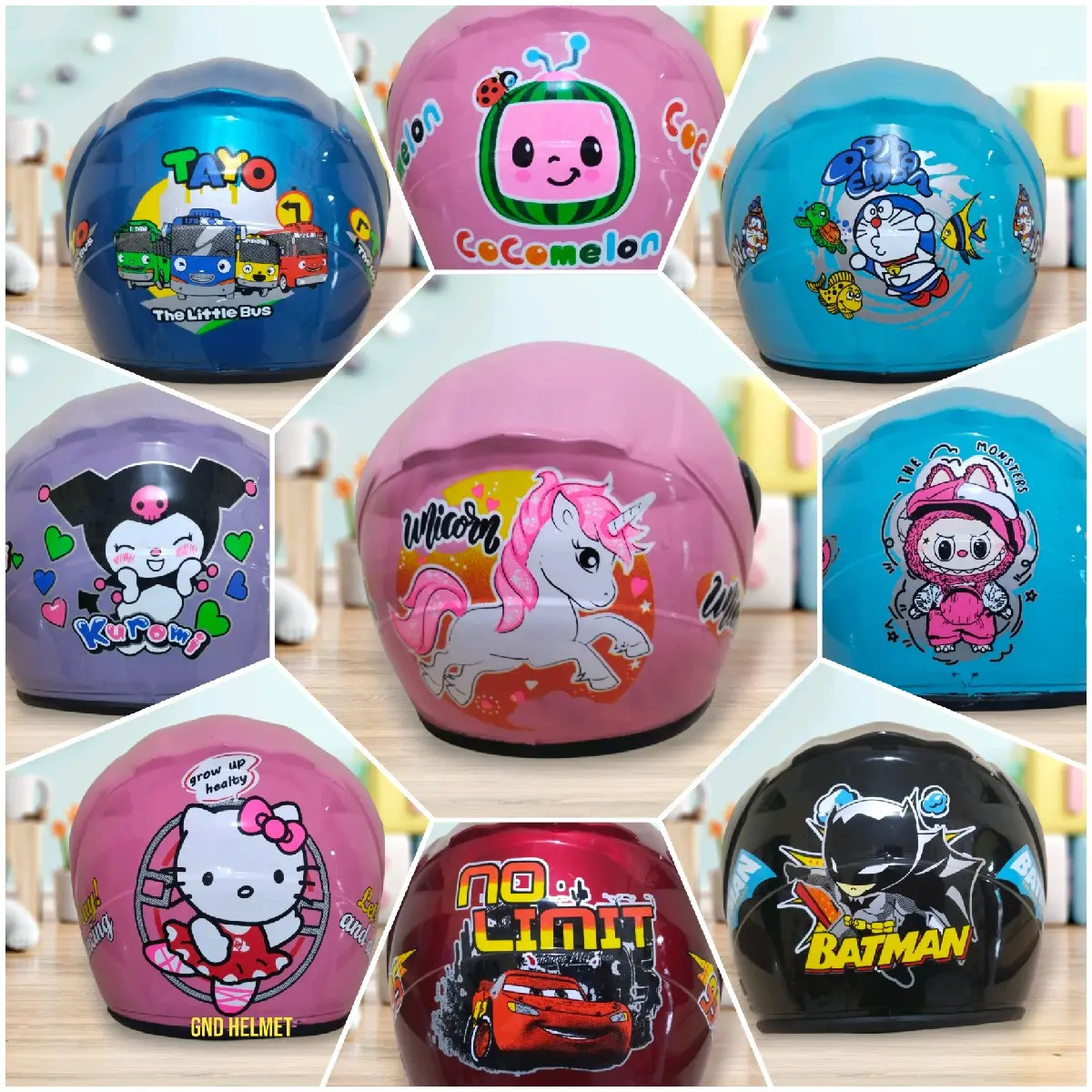 Helm Anak SNI Karakter Lucu untuk Usia 2-5 Tahun - Motorcycle