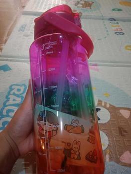 Product Review of FoodGrade Botol Beranak 2 Liter + 1000ml + 500ml Botol Minum Viral 1 set BPA FREE Plastik Putih Sedotan Bottles Kitchenware from Q**z 0
