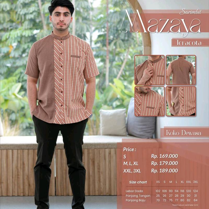 Sarimbit Mazaya Teracota Sarimbit Terbaru 2025 by Rauna Pride   Baju Couple Keluarga Lebaran Muslim 2