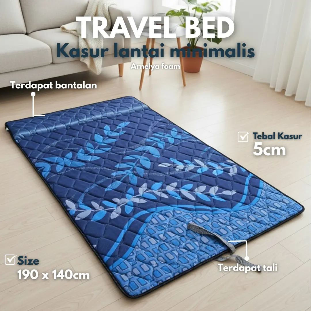 Kasur busa Lipat kain springbed Ukuran 140x190 5cm - Furniture Praktis ...