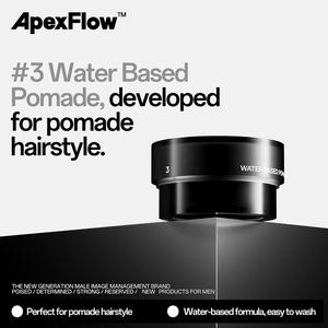ApexFlow #3 Water Based Pomade – Refillable Hair Styling Oil with Strong Hold, Easy Wash
