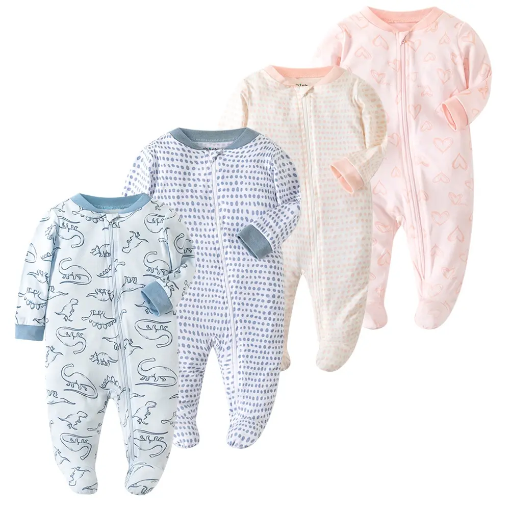 Bamboo Cotton Newborn Baby Clothes Zipper Pyjamas Jumpsuit Infant Romper Baby Boy Girl Clothing 0-12month