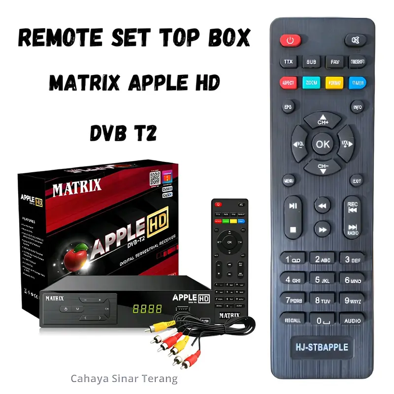 Remote Set Top Box Matrix Apple HD Merah DVB T2 Remot Stb Tanpa Setting Langsung Pakai tv 0