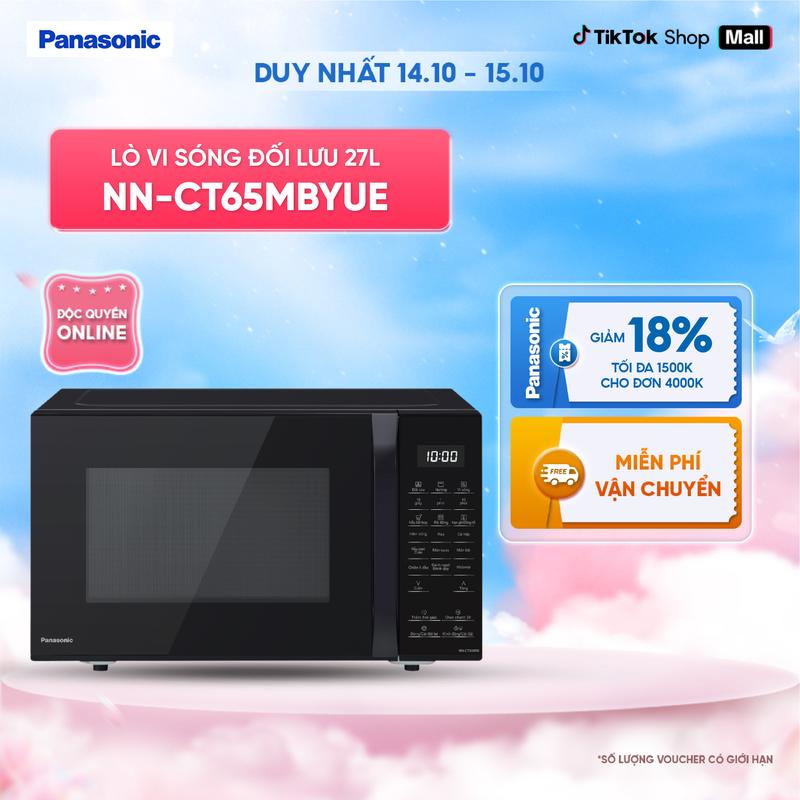 Lò vi sóng nướng đối lưu chiên không dầu Panasonic NN-CT65MBYUE– 20 thực đơn tự động – Dung tích 27L – Hàng chính hãng