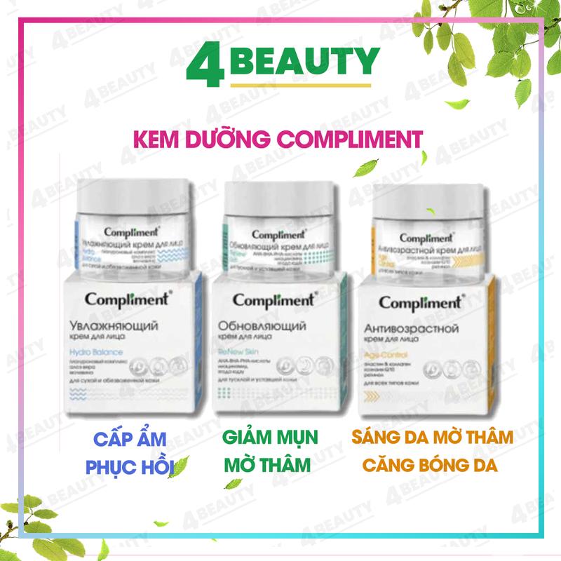 Kem Dưỡng COMPLIMENT Hỗ Trợ Cấp Ẩm Sáng Da Chống Lão Hóa 50ml - 4 BEAUTY