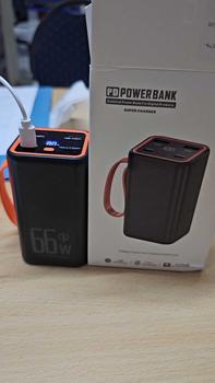 Product Review of powerbank ip  60000mAh ori 66W Super Fast Charging dengan LED Display dan 3 Port Keluaran USB  4 Hitam Charger Powerbank Jam Plastik Putih lightning usb 3.0 power bank 60000 original from j** 2