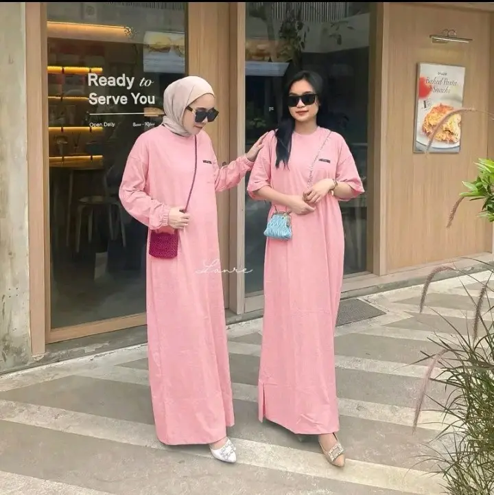 Loka Dress Busui Bahan Kaos Cotton Combed By Lenre 4
