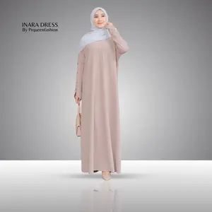 PRQUEEN Inara Maxi Batwing Knit Tebal - Gamis Muslim Mewah - Abaya Basic Casual Formal - Dress Panjang Wanita Variasi Kancing