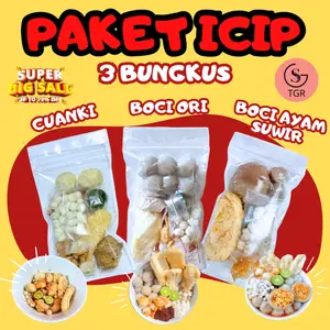 [PAKET ICIP 3 BUNGKUS] Baso Aci Ori,Cuanki Instan,Boci Ayam Ekonomis Kaldu Food Pedas Kuah Sambal Bakso aci kuah Jajanan grosir gratis ongkir Rp.0 - GST Makanan