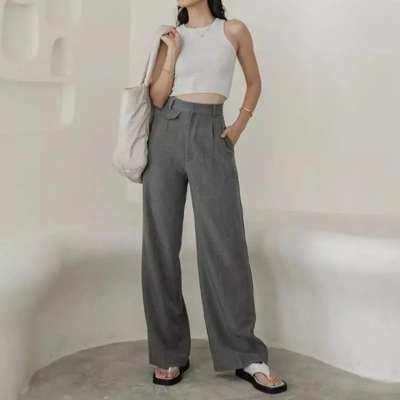 Celana Oro Loose Pants Wanita Anti Kusut Basic Panjang - Hitam, Katun Woll Premium - Linen, Kulot Casual Formal celana korean style