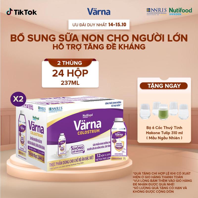 [LIVE] Combo 2 thùng 12 Sữa Bột Pha Sẵn Varna Colostrum - Bổ Sung Sữa Non Hỗ Trợ Tăng Đề Kháng Nhanh (24 hộp x 237ml)