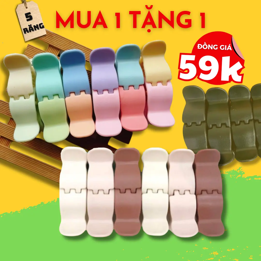 [MUA 1 TẶNG 1] Kẹp tóc càng cua 5 răng dẻo bầu phong cách Hàn Quốc phụ kiện hottrend cho nữ đẹp SAUHOUSE Women Voi