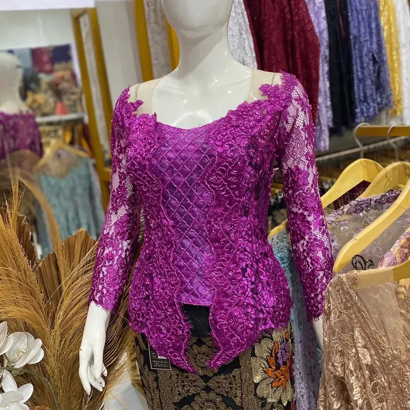 Kebaya Modifikasi Metalic Full Payet Tabur Rapet Seluruh Badan - Baju Pesta Wanita Elegan - Kondangan, Dress, Wisuda, Panjang, Motif, Brokat, Semi